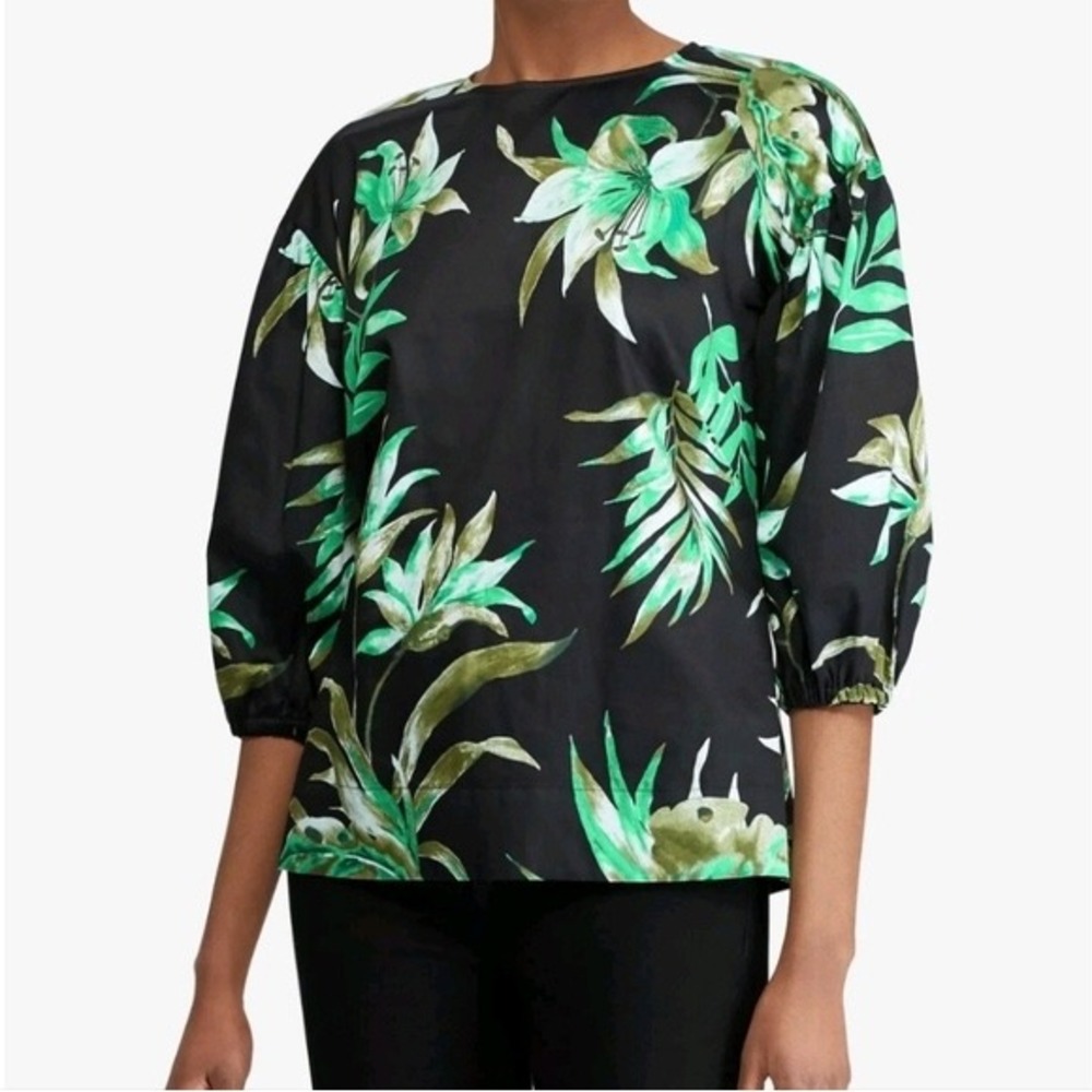 Lauren by Ralph Lauren Women's 100%‎ Cotton Bishop Sleeve Blouse